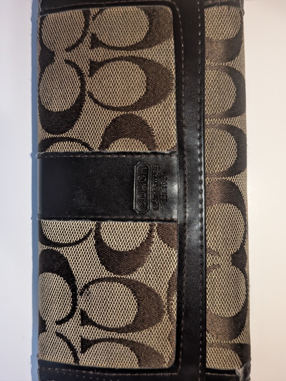 Coach Wallet & Checkbook in Brown and Black